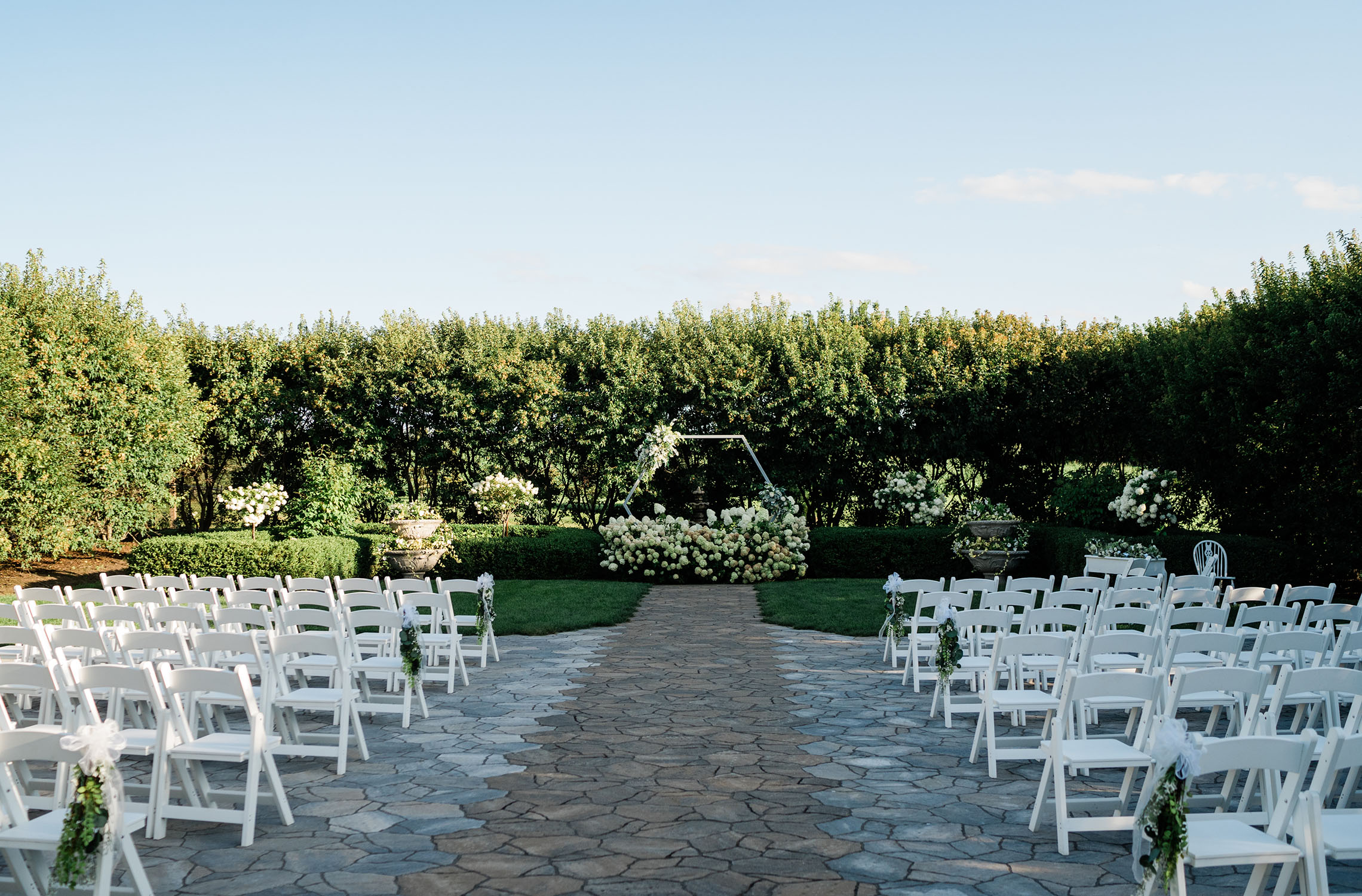 Ceremony site at Bloom Field Garden Wedding venue.