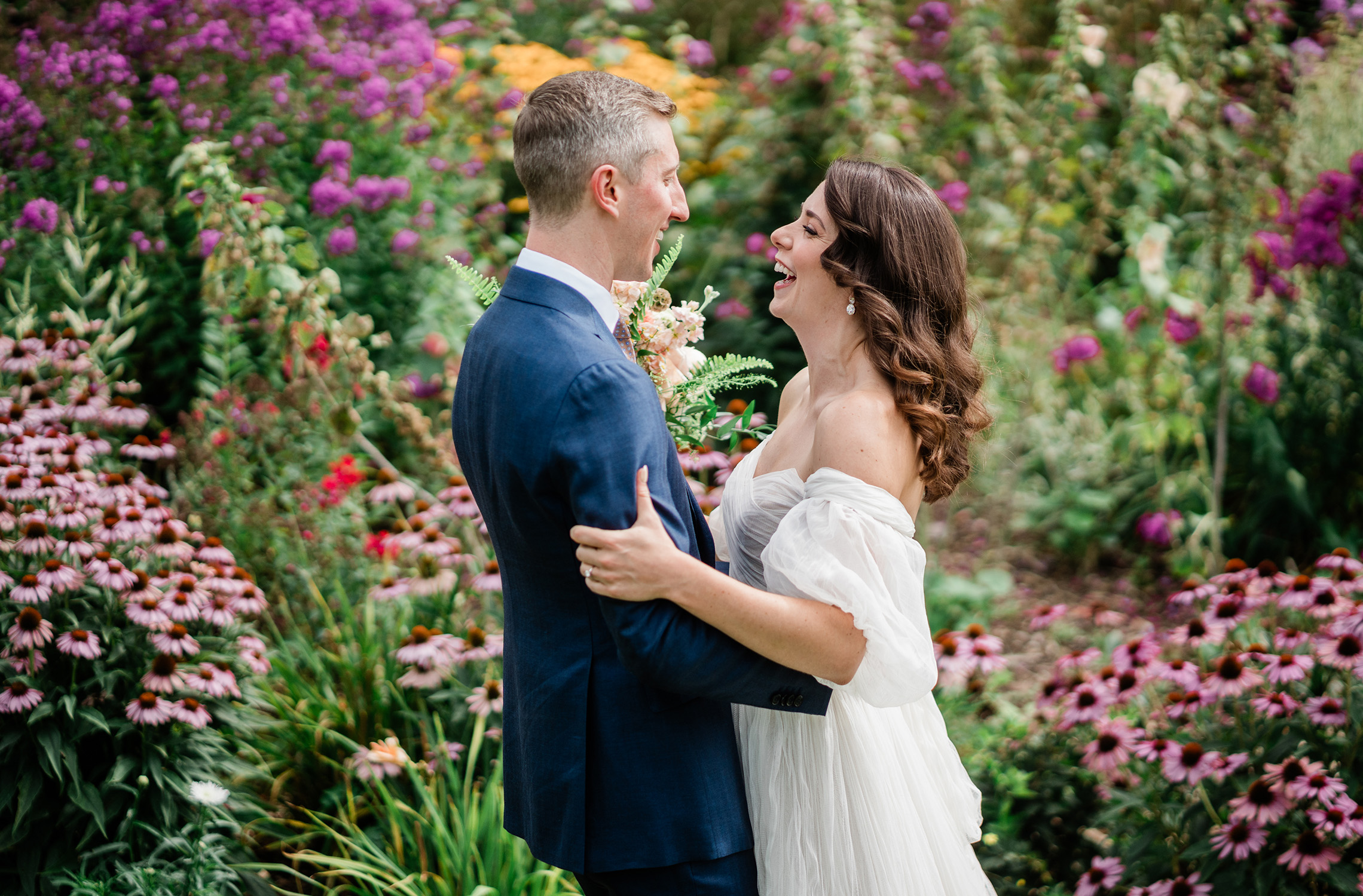 First look on a wedding day